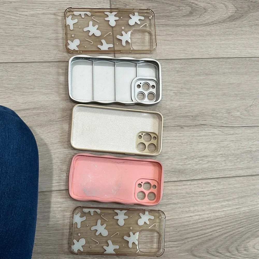 Stylish Phone Case Set - Silver, Cream, Pink